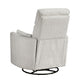 Liny Swivel Manual Glider Reclining Chair w 2 Pillows | Beige Microfiber
