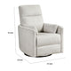 Liny Swivel Manual Glider Reclining Chair w 2 Pillows | Beige Microfiber