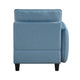 Gey Modular Single Armchair | Storage Seat | Button Tufted Blue Polyester