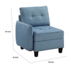 Gey Modular Single Armchair | Storage Seat | Button Tufted Blue Polyester