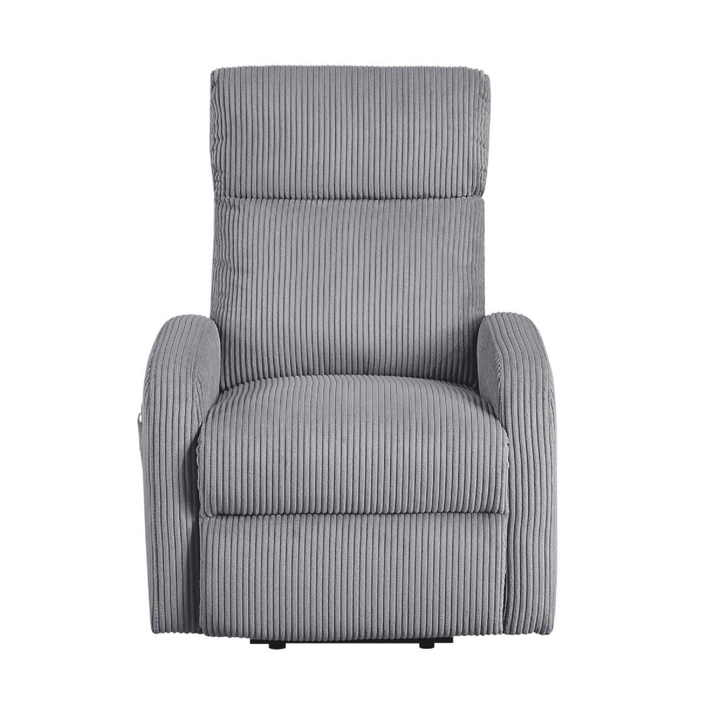Pary Power Lift Chair | Armrests w Magazine Pocket | Dark Gray Corduroy