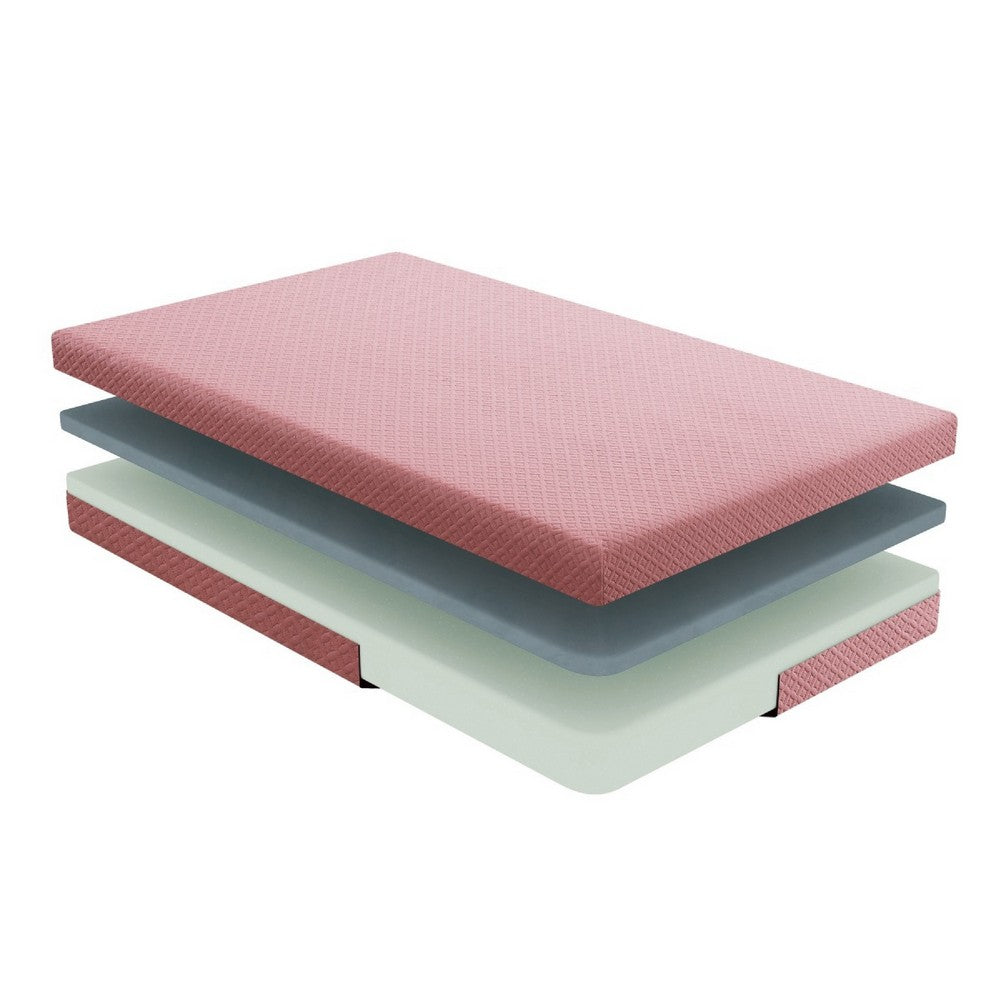 Fia Full Mattress w 1 Pillow | Tea Charcoal Gel Memory Foam | 7" Pink
