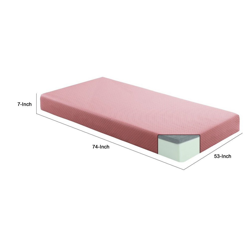 Fia Full Mattress w 1 Pillow | Tea Charcoal Gel Memory Foam | 7" Pink