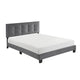 Viki Queen Platform Bed | Button Tufted | Dark Gray Velvet Upholstery