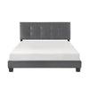 Viki Queen Platform Bed | Button Tufted | Dark Gray Velvet Upholstery