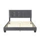 Viki Queen Platform Bed | Button Tufted | Dark Gray Velvet Upholstery