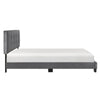 Viki Queen Platform Bed | Button Tufted | Dark Gray Velvet Upholstery