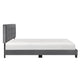Viki Queen Platform Bed | Button Tufted | Dark Gray Velvet Upholstery