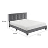 Viki Queen Platform Bed | Button Tufted | Dark Gray Velvet Upholstery