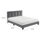 Viki Queen Platform Bed | Button Tufted | Dark Gray Velvet Upholstery