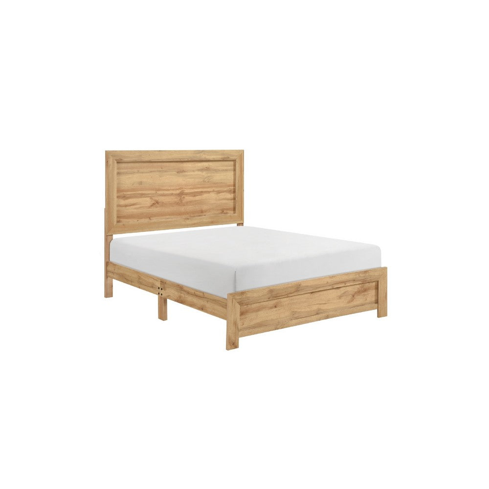 Eby California King Bed | Panel Design | Natural Brown Melamine Laminate