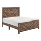 Eby Queen Size Bed | Modern Chevron Panel Design | Veneer Brown