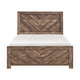 Eby Queen Size Bed | Modern Chevron Panel Design | Veneer Brown