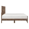 Eby Queen Size Bed | Modern Chevron Panel Design | Veneer Brown
