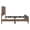 Eby Queen Size Bed | Modern Chevron Panel Design | Veneer Brown