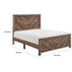 Eby Queen Size Bed | Modern Chevron Panel Design | Veneer Brown
