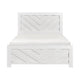 Eby Queen Size Bed | Modern Chevron Panel Design | White Veneer