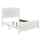 Eby Queen Size Bed | Modern Chevron Panel Design | White Veneer