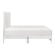 Eby Queen Size Bed | Modern Chevron Panel Design | White Veneer
