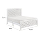 Eby Queen Size Bed | Modern Chevron Panel Design | White Veneer