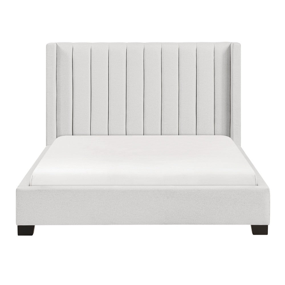 Mexy Design Buy Queen Upholstered Bed with Wingback Design, Beige | 30 Day Returns ...