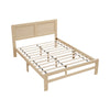 Cary Queen Size Platform Bed w Recessed Panel Headboard | Light Brown