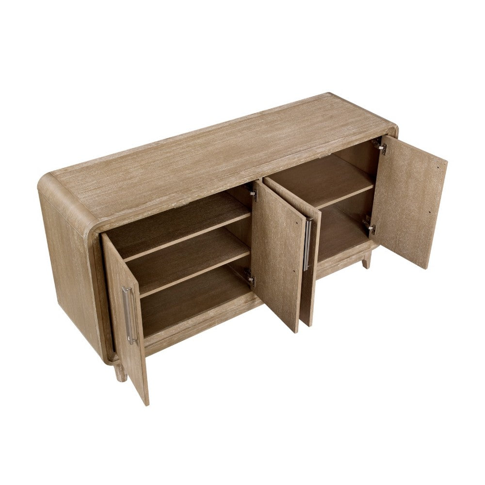 Wily Sideboard Server | 4 Cabinet Doors Adjustable Shelves | Oak Brown