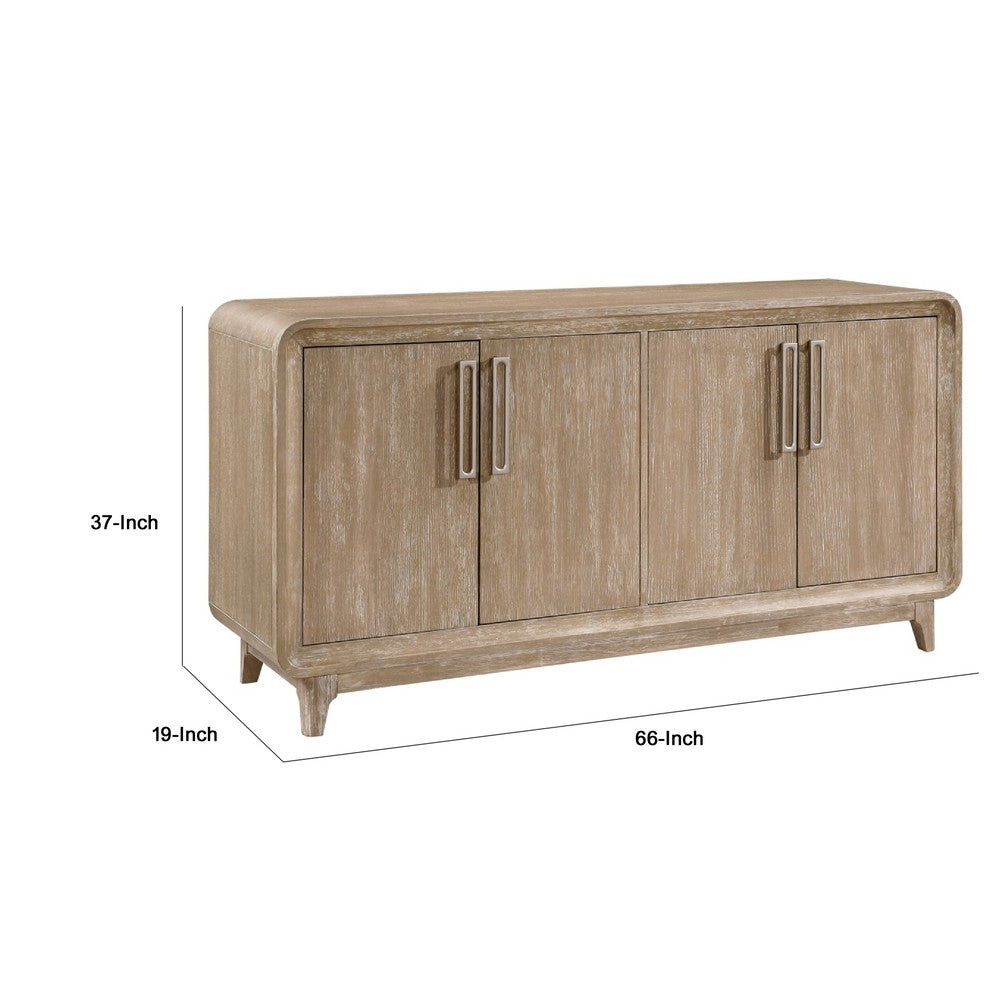 Wily Sideboard Server | 4 Cabinet Doors Adjustable Shelves | Oak Brown