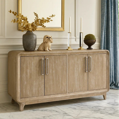 Wily Sideboard Server | 4 Cabinet Doors Adjustable Shelves | Oak Brown