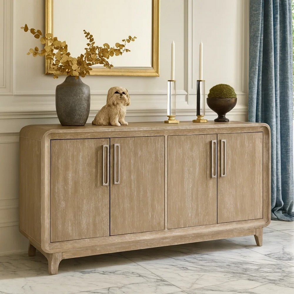 Wily Sideboard Server | 4 Cabinet Doors Adjustable Shelves | Oak Brown