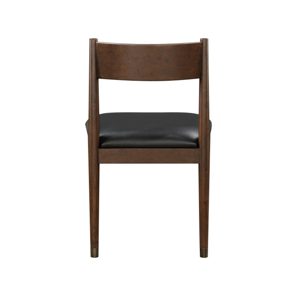 Coly Dining Side Chair Set of 2 | Black Leather Seat & Back