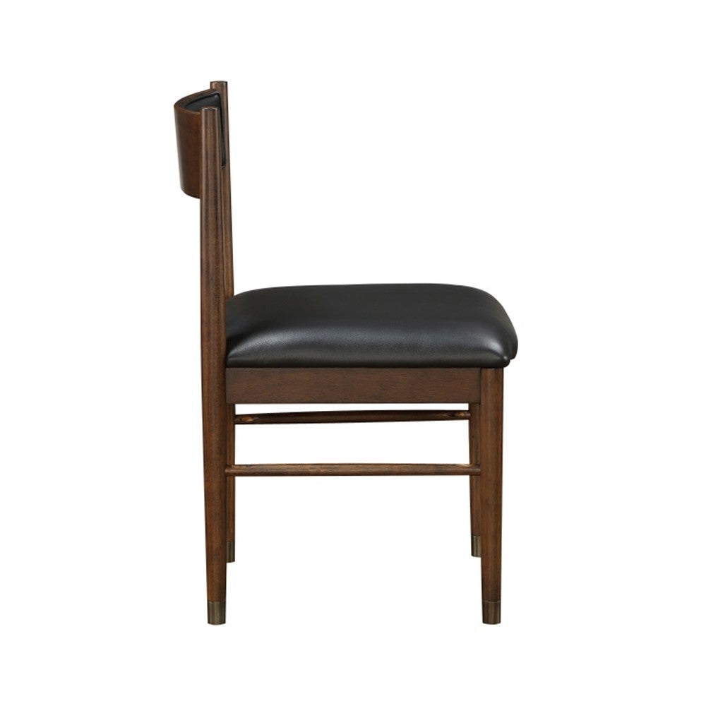 Coly Dining Side Chair Set of 2 | Black Leather Seat & Back