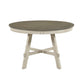 Oma Dining Table | 48" Round Graywash Top | Antique White Base