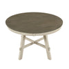 Oma Dining Table | 48" Round Graywash Top | Antique White Base