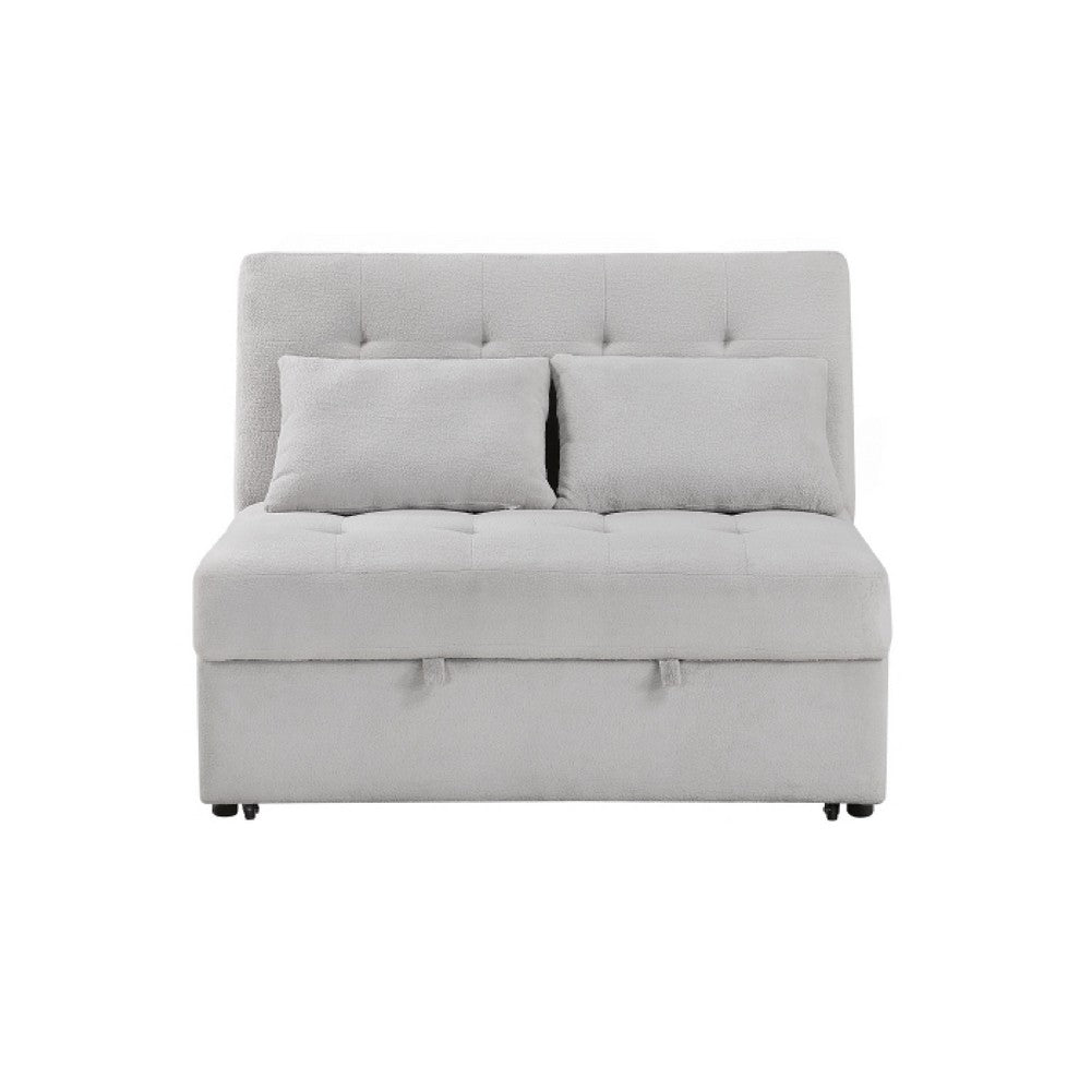 Gisa 2 Seater Convertible Sofa Bed | Gray Polyester | 2 Throw Pillows | USB