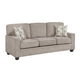 Kaia 3 Seater Sofa | Taupe Gray Chenille | Track Arms | Throw Pillows | 84"