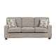 Kaia 3 Seater Sofa | Taupe Gray Chenille | Track Arms | Throw Pillows | 84"