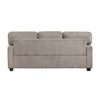 Kaia 3 Seater Sofa | Taupe Gray Chenille | Track Arms | Throw Pillows | 84"