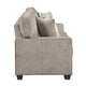 Kaia 3 Seater Sofa | Taupe Gray Chenille | Track Arms | Throw Pillows | 84"