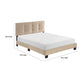 Viki Full Platform Bed | Button Tufted | Light Brown Velvet Upholstery