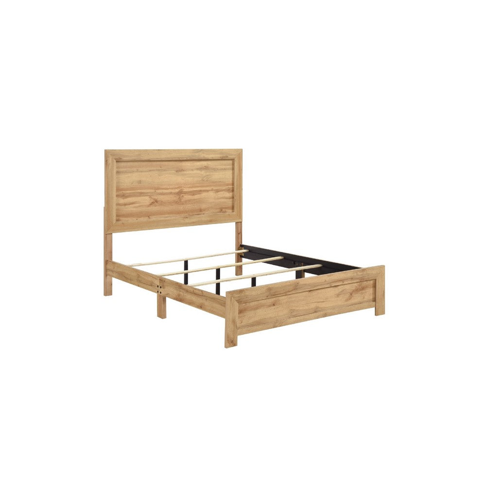 Eby Full Size Bed | Panel Design | Natural Brown Melamine Laminate