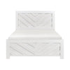 Eby Full Size Bed | Farmhouse Chevron Panel Design | Paper Veneer | White