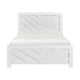 Eby Full Size Bed | Farmhouse Chevron Panel Design | Paper Veneer | White