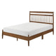 Kemo Full Platform Bed | Slatted Headboard | Minimalist Chestnut Brown
