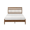 Kemo Full Platform Bed | Slatted Headboard | Minimalist Chestnut Brown