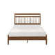 Kemo Full Platform Bed | Slatted Headboard | Minimalist Chestnut Brown