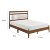Kemo Full Platform Bed | Slatted Headboard | Minimalist Chestnut Brown