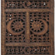 71 Inch 4 Panel Mango Wood Room Divider, Hand Carved, Sun & Moon Design, Brown By The Urban Port