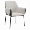 Jory Armchair Set of 2 | Beige Chenille Fabric | Slim Black Metal Legs