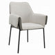 Jory Armchair Set of 2 | Beige Chenille Fabric | Slim Black Metal Legs